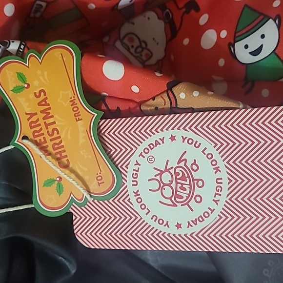 You Look Ugly Today Red Christmas Blazer Jacket W/Tie - Size Large NEW WITH TAGS - Picture 16 of 16